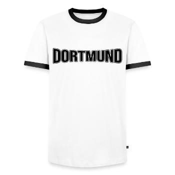 Dortmund - Men's Ringer Shirt - white/black - Front - AI Model Female 172 light (172cm) & AI Model Male 178 dark (178cm)
