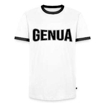 Gênes - T-shirt contrasté Homme - blanc/noir - Devant - AI Model Female 172 light (172cm) & AI Model Male 178 dark (178cm)