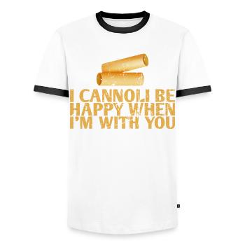 I can be happy when I am with you - Men's Ringer Shirt - white/black - Front - AI Model Female 172 light (172cm) & AI Model Male 178 dark (178cm)