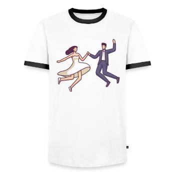 They Are One In A Melon Marriage Design For The - Men's Ringer Shirt - white/black - Front - AI Model Female 172 light (172cm) & AI Model Male 178 dark (178cm)