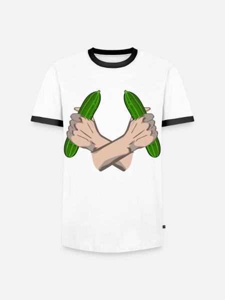 Gurke Gemüsegärtner Gurken - Männer Kontrast-T-Shirt - Weiß/Schwarz