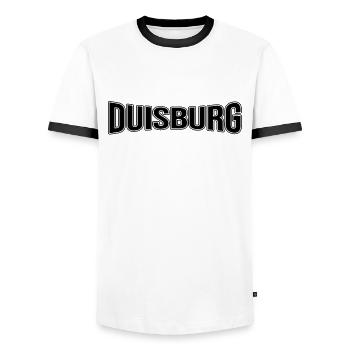 Duisbourg - T-shirt contrasté Homme - blanc/noir - Devant - AI Model Female 172 light (172cm) & AI Model Male 178 dark (178cm)