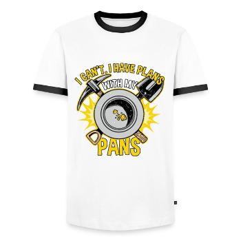 Prospecteurs d’or Mineurs d’or Chercheurs d’or - T-shirt contrasté Homme - blanc/noir - Devant - AI Model Female 172 light (172cm) & AI Model Male 178 dark (178cm)
