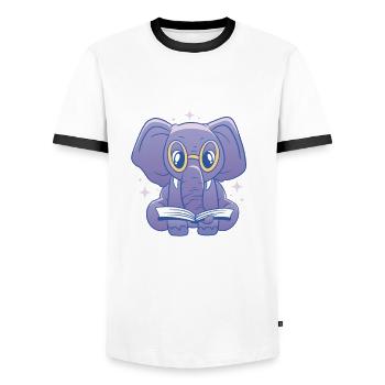 Bookworm I'm Reading - Men's Ringer Shirt - white/black - Front - AI Model Female 172 light (172cm) & AI Model Male 178 dark (178cm)