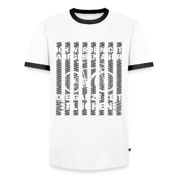Radfahrer Ich Werde Nicht Aufgeben - Männer Kontrast-T-Shirt - Weiß/Schwarz - Vorne - AI Model Female 172 light (172cm) & AI Model Male 178 dark (178cm)