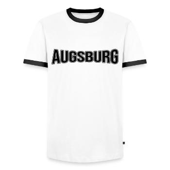 Augsburg - Men's Ringer Shirt - white/black - Front - AI Model Female 172 light (172cm) & AI Model Male 178 dark (178cm)