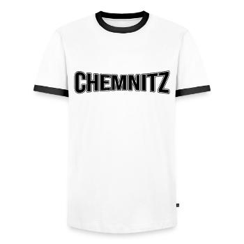 Chemnitz - Men's Ringer Shirt - white/black - Front - AI Model Female 172 light (172cm) & AI Model Male 178 dark (178cm)