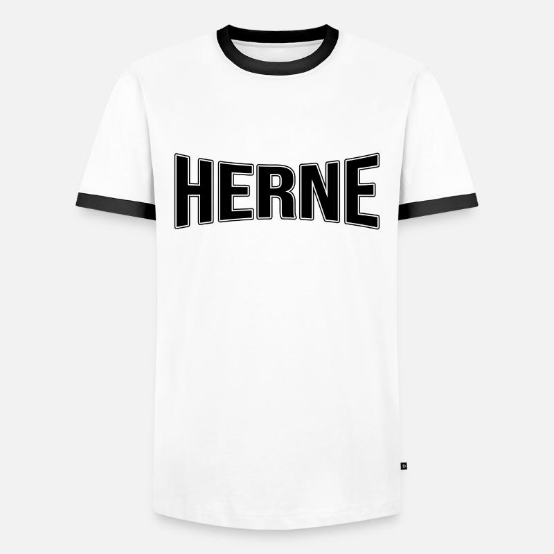 Herne - Men's Ringer Shirt - white/black
