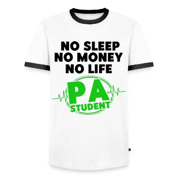 Don de médecin adjoint aux études précliniques - T-shirt contrasté Homme - blanc/noir - Devant - AI Model Female 172 light (172cm) & AI Model Male 178 dark (178cm)