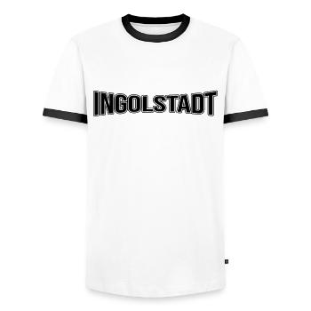 Ingolstadt - Männer Kontrast-T-Shirt - Weiß/Schwarz - Vorne - AI Model Female 172 light (172cm) & AI Model Male 178 dark (178cm)