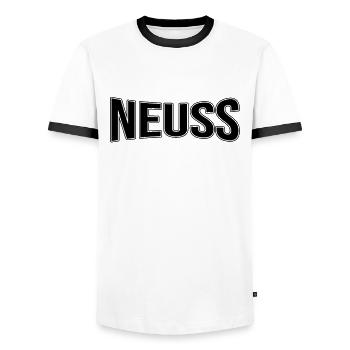 Neuss - Männer Kontrast-T-Shirt - Weiß/Schwarz - Vorne - AI Model Female 172 light (172cm) & AI Model Male 178 dark (178cm)