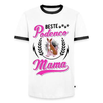Beste Podenco Mama Ibizan Hound - Männer Kontrast-T-Shirt - Weiß/Schwarz - Vorne - AI Model Female 172 light (172cm) & AI Model Male 178 dark (178cm)