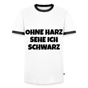 Harz Torfhaus Wanderung Harzer Brocken - Männer Kontrast-T-Shirt - Weiß/Schwarz - Vorne - AI Model Female 172 light (172cm) & AI Model Male 178 dark (178cm)