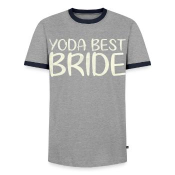 Meilleur design de mariage de mariée pour marié - T-shirt contrasté Homme - gris/marine  - Devant - AI Model Female 172 light (172cm) & AI Model Male 178 light (178cm)