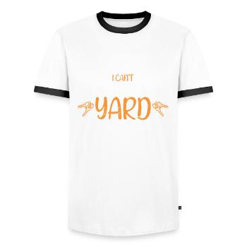 Accueil Acheteur Pendaison de crémaillère Je ne peux pas Avoir Une Cour - T-shirt contrasté Homme - blanc/noir - Devant - AI Model Female 172 light (172cm) & AI Model Male 178 dark (178cm)