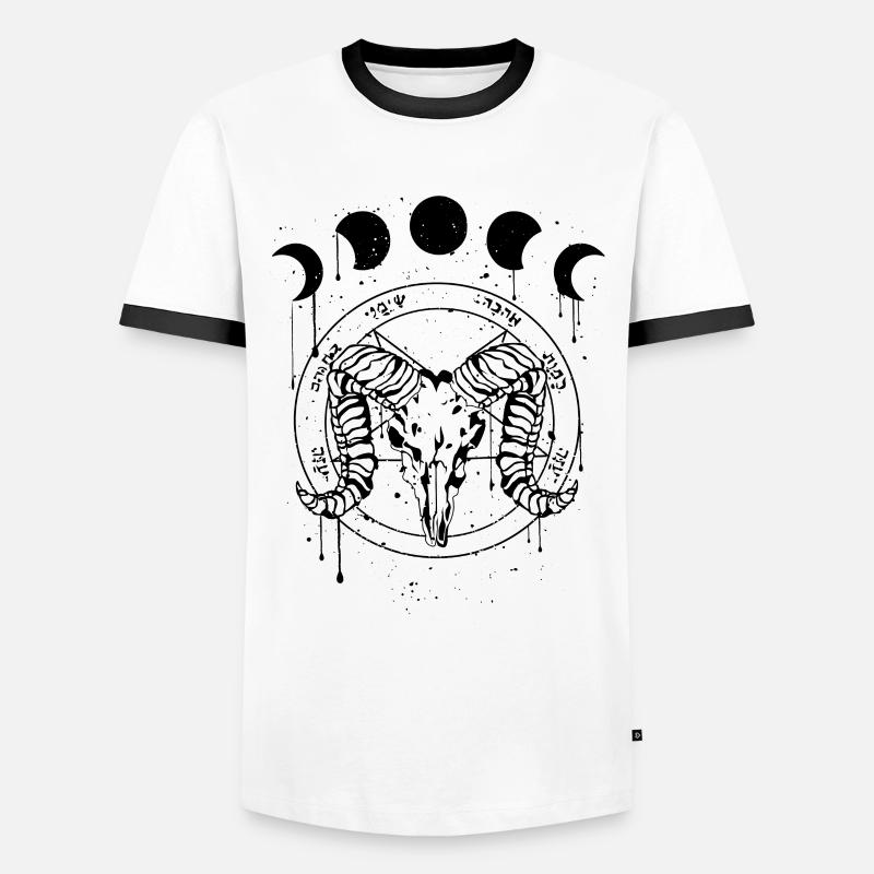 Occult Devil Grunge Gothic Aesthetic - Men's Ringer Shirt - white/black