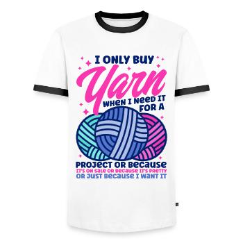 Knitting Fabric Knitting Knitting Gift - Men's Ringer Shirt - white/black - Front - AI Model Female 172 light (172cm) & AI Model Male 178 dark (178cm)