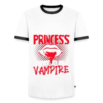 Horror Halloween Prinzessin Vampir Gruselig - Männer Kontrast-T-Shirt - Weiß/Schwarz - Vorne - AI Model Female 172 light (172cm) & AI Model Male 178 dark (178cm)