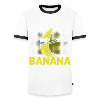 Horror Halloween Ich bin eine Banane Gruselig - Männer Kontrast-T-Shirt - Weiß/Schwarz - Vorne - AI Model Female 172 light (172cm) & AI Model Male 178 dark (178cm)