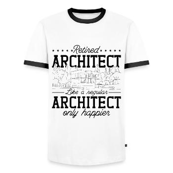 Architects Job Retired Architect Architecture - Men's Ringer Shirt - white/black - Front - AI Model Female 172 light (172cm) & AI Model Male 178 dark (178cm)