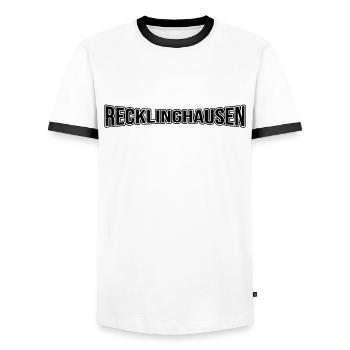 Recklinghausen - Männer Kontrast-T-Shirt - Weiß/Schwarz - Vorne - AI Model Female 172 light (172cm) & AI Model Male 178 dark (178cm)