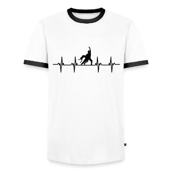 dancer dancer dance move movement couple dance - Men's Ringer Shirt - white/black - Front - AI Model Female 172 light (172cm) & AI Model Male 178 dark (178cm)
