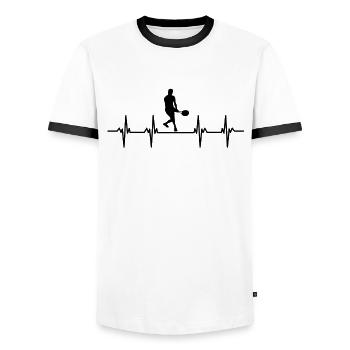 tennis player tennis player tennis club tennis - Men's Ringer Shirt - white/black - Front - AI Model Female 172 light (172cm) & AI Model Male 178 dark (178cm)