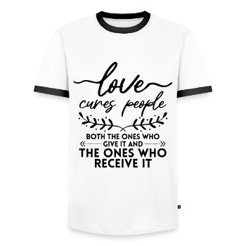Valentins Tag Beziehung Liebes Spruch - Männer Kontrast-T-Shirt - Weiß/Schwarz - Vorne - AI Model Female 172 light (172cm) & AI Model Male 178 dark (178cm)