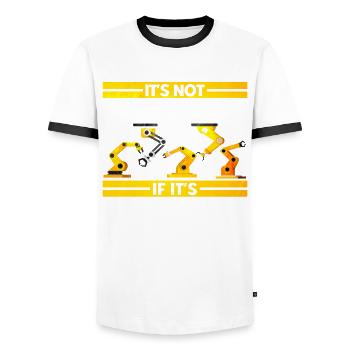 Robotique Robotique Ingénieur Robot Cadeau - T-shirt contrasté Homme - blanc/noir - Devant - AI Model Female 172 light (172cm) & AI Model Male 178 dark (178cm)