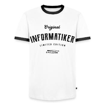 Informatiker Limited Edition IT Lustiges - Männer Kontrast-T-Shirt - Weiß/Schwarz - Vorne - AI Model Female 172 light (172cm) & AI Model Male 178 dark (178cm)
