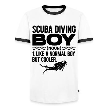 Scuba Boy Noun Definition Diver Scuba Diving Snork - Männer Kontrast-T-Shirt - Weiß/Schwarz - Vorne - AI Model Female 172 light (172cm) & AI Model Male 178 dark (178cm)