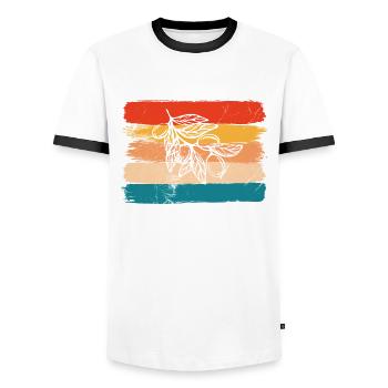 Olive food oil Retro Vegetarian Gift idea - Men's Ringer Shirt - white/black - Front - AI Model Female 172 light (172cm) & AI Model Male 178 dark (178cm)