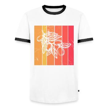 Olive food oil Retro Vegetarian Gift idea - Männer Kontrast-T-Shirt - Weiß/Schwarz - Vorne - AI Model Female 172 light (172cm) & AI Model Male 178 dark (178cm)