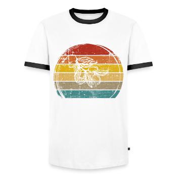 Olive food oil Retro Vegetarian Gift idea - Men's Ringer Shirt - white/black - Front - AI Model Female 172 light (172cm) & AI Model Male 178 dark (178cm)