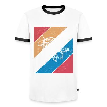 Olive food oil Retro Vegetarian Gift idea - Men's Ringer Shirt - white/black - Front - AI Model Female 172 light (172cm) & AI Model Male 178 dark (178cm)