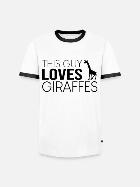 Typ Giraffe Spruch - Männer Kontrast-T-Shirt - Weiß/Schwarz