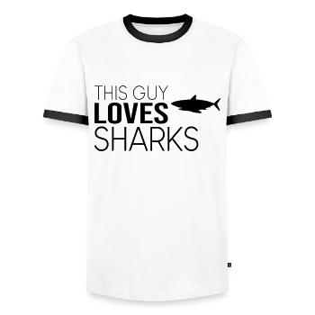 Typ Hai Spruch - Männer Kontrast-T-Shirt - Weiß/Schwarz - Vorne - AI Model Female 172 light (172cm) & AI Model Male 178 dark (178cm)