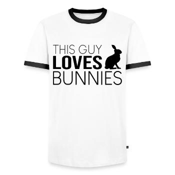 Typ Hase Spruch - Männer Kontrast-T-Shirt - Weiß/Schwarz - Vorne - AI Model Female 172 light (172cm) & AI Model Male 178 dark (178cm)