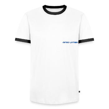 Red Lipstick And Hoops Pride Latin America Latina - Men's Ringer Shirt - white/black - Front - AI Model Female 172 light (172cm) & AI Model Male 178 dark (178cm)
