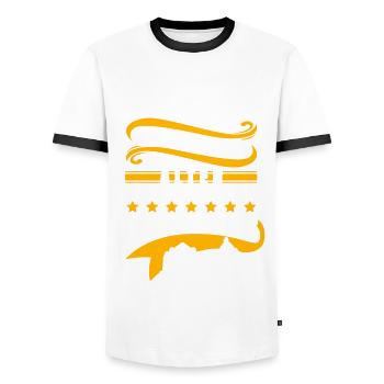 Osnabrück Stadt Osnabrücker - Männer Kontrast-T-Shirt - Weiß/Schwarz - Vorne - AI Model Female 172 light (172cm) & AI Model Male 178 dark (178cm)