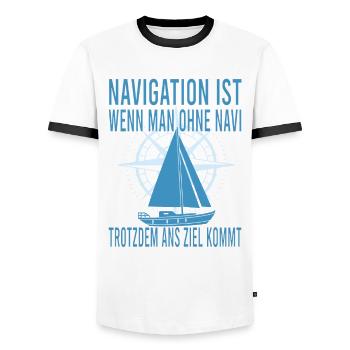 Segeln Segelschein Käpt'n Segelboot Segler Käpten - Männer Kontrast-T-Shirt - Weiß/Schwarz - Vorne - AI Model Female 172 light (172cm) & AI Model Male 178 dark (178cm)