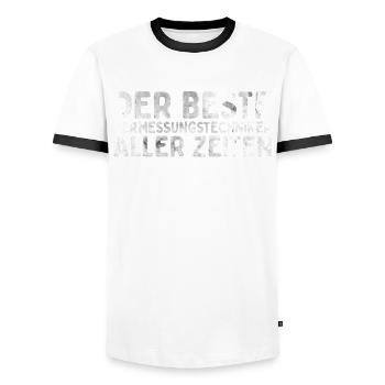 Vermessungstechniker Landvermesser Tolle - Männer Kontrast-T-Shirt - Weiß/Schwarz - Vorne - AI Model Female 172 light (172cm) & AI Model Male 178 dark (178cm)