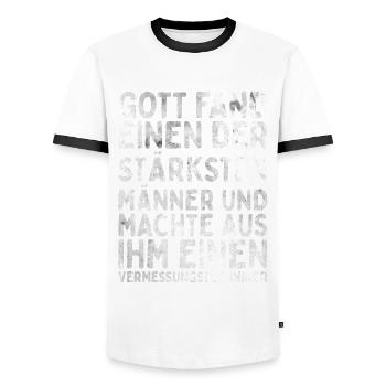Vermessungstechniker Landvermesser Tolle - Männer Kontrast-T-Shirt - Weiß/Schwarz - Vorne - AI Model Female 172 light (172cm) & AI Model Male 178 dark (178cm)
