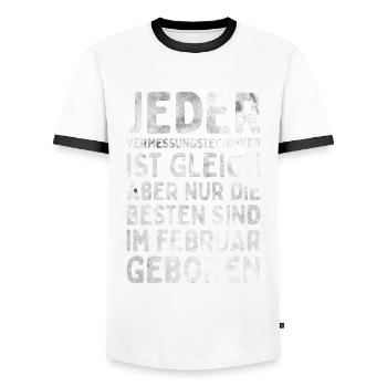 Vermessungstechniker Landvermesser Tolle - Männer Kontrast-T-Shirt - Weiß/Schwarz - Vorne - AI Model Female 172 light (172cm) & AI Model Male 178 dark (178cm)