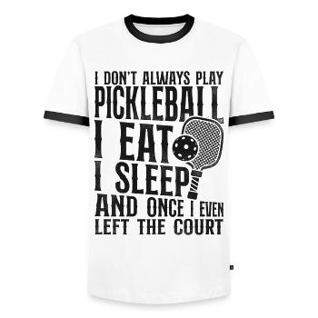Pickleball I Don't Always Play - Men's Ringer Shirt - white/black - Front - AI Model Female 172 light (172cm) & AI Model Male 178 dark (178cm)