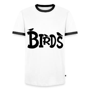 Oiseaux - Perruche - Birdwatcher Idée cadeau - T-shirt contrasté Homme - blanc/noir - Devant - AI Model Female 172 light (172cm) & AI Model Male 178 dark (178cm)