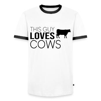 Typ Kuh Spruch - Männer Kontrast-T-Shirt - Weiß/Schwarz - Vorne - AI Model Female 172 light (172cm) & AI Model Male 178 dark (178cm)