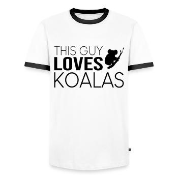 Typ Koala Spruch - Männer Kontrast-T-Shirt - Weiß/Schwarz - Vorne - AI Model Female 172 light (172cm) & AI Model Male 178 dark (178cm)