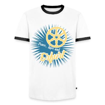 Erfurt Erfurter - T-shirt contrasté Homme - blanc/noir - Devant - AI Model Female 172 light (172cm) & AI Model Male 178 dark (178cm)