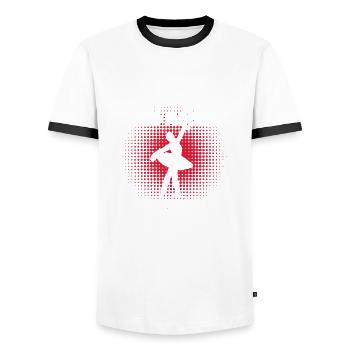 Ballet Filles Ballet Danse Ballet Danse - T-shirt contrasté Homme - blanc/noir - Devant - AI Model Female 172 light (172cm) & AI Model Male 178 dark (178cm)